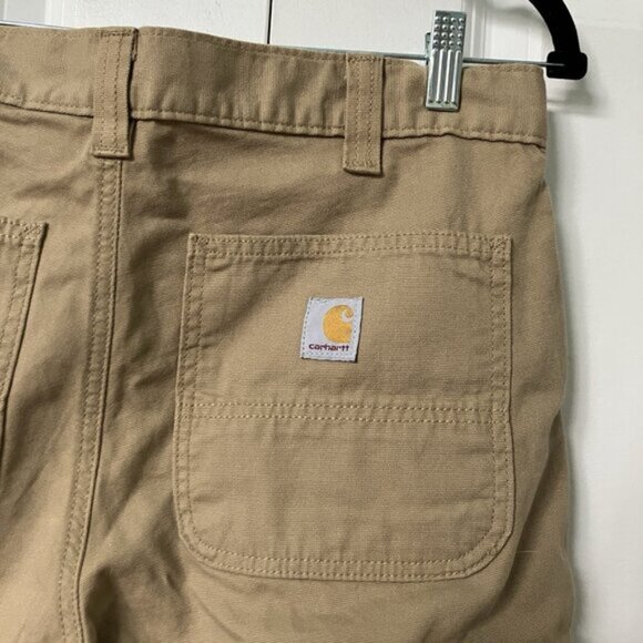 Carhartt Pants Mens 33x28 Rugged Flex Relaxed Fit Tan Canvas Workwear - Picture 5 of 12